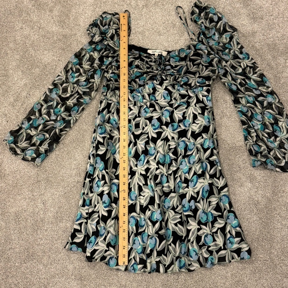 DVF Diane Von Furstenberg Josephina Eden Silk Off The Shoulder Mini Dress 14 - Picture 11 of 15